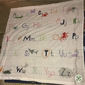 Vintage Pottery barn kids abc shower curtain